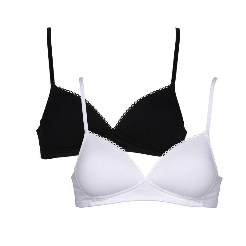 Teen bras 2 pack My Basic Organic Cotton Black/White - Cherche La Femme