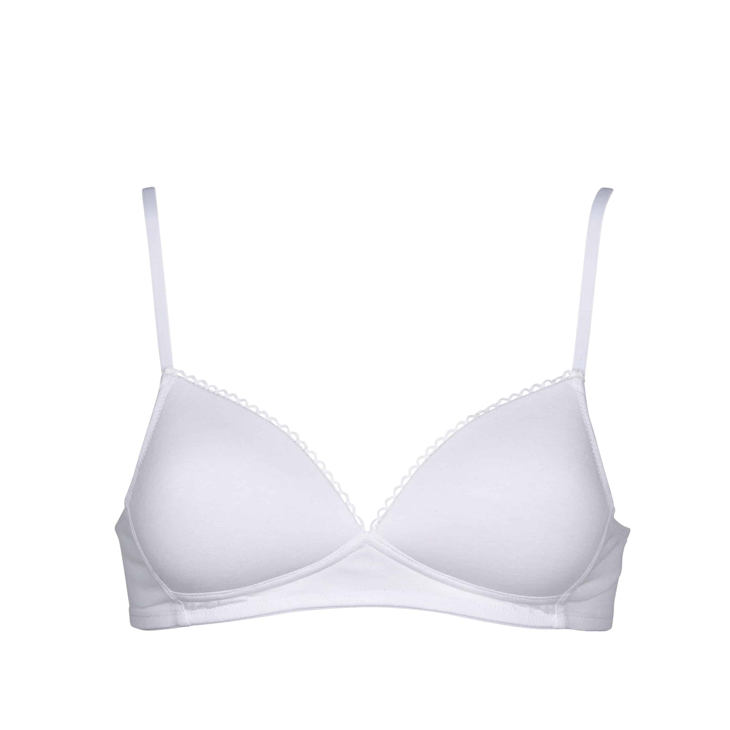 VSTEC New Bras 100% Cotton Soft Cup Bra Unpadded Push Up No Wire Lingerie  Underwear Size 40B / 100B White : : Fashion